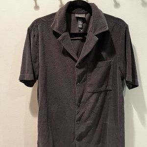 H&M Medium Dark Gray Regular Fit V-Neck Polo